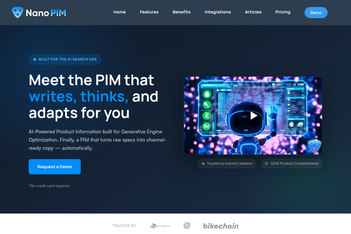 NanoPIM homepage built with Web Mage